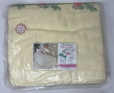 Chatham "Riviera Rose" Blanket Vintage Hard To Find NOS Rayon Nylon 72 x 90 in