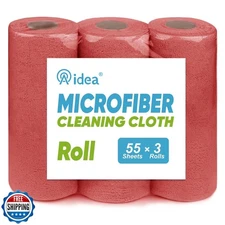 AIDEA Microfiber Cleaning Cloth, 165 Sheets(3 Roll), Micro Fiber Cloth for Cl