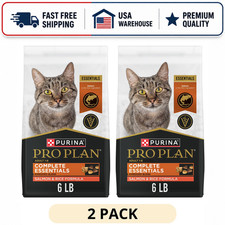 2 Pack Purina Pro Plan Shredded Blend Cat Food Salmon Rice 6 lb Bag