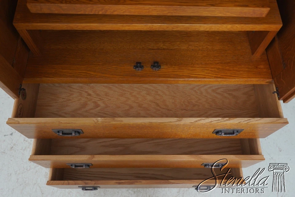 69376: STICKLEY Mission Oak Entertainment Cabinet Armoire - Image 4 of 4