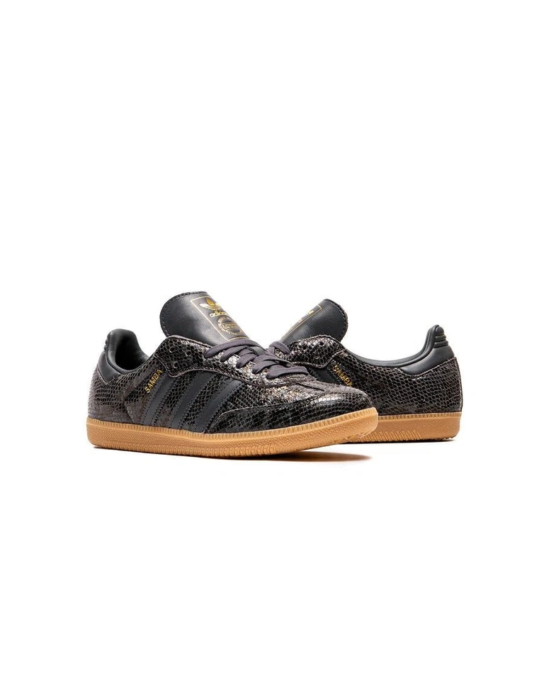Adidas Originales Para Mujer Samba OG Core Negro Gris Imitación Piel de Serpiente Zapatos JQ3532 Foto 3 de 4