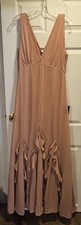Lulus Light Blush Sleeveless Ruffled Maxi Formal Dress - Sz XL - NWT