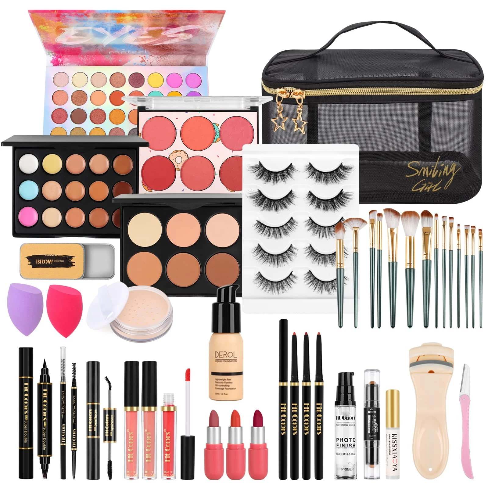 Makeup Set,Make Up Starter Kit With Storage Bag Portable Travel Make Up Palet...