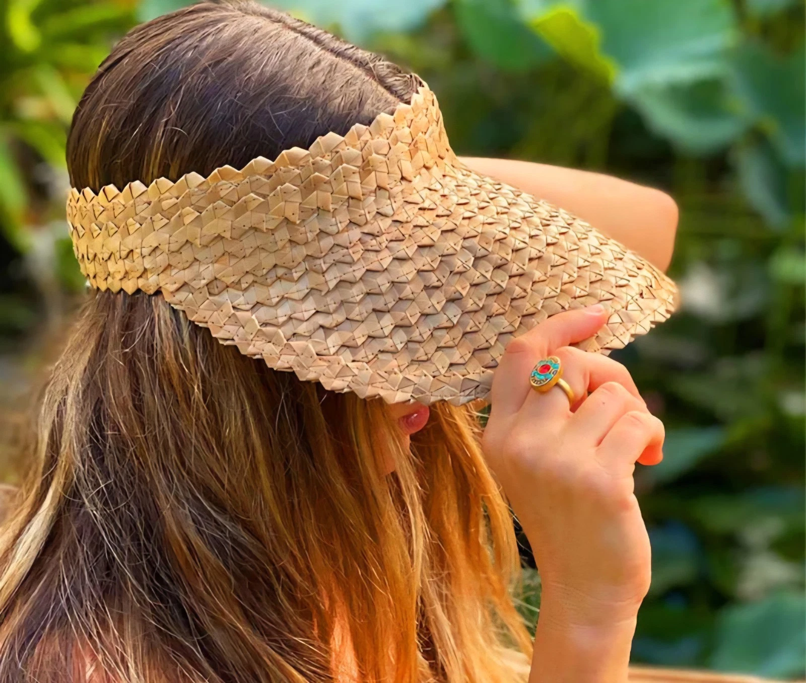 Beach Riot Straw Visor Boho Sun Hat Summer Vacation Resortwear New In Package