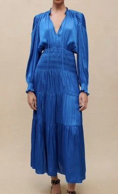 New With Tags- Maje Satiny Maxi Dress Rovel Bleu - Size 36