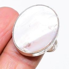Mother Of Pearl Gemstone Handmade 925 Sterling Silver Jewelry Ring Size 7 V389