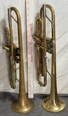 Lot 2 vtg TRUMPET Parts Repair SILVERTONE Elkhart EINDHOVEN