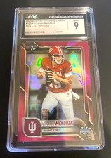 Fernando Mendoza 2025 Bowman University Chrome #109 Pink Lava Refractor Mint 9