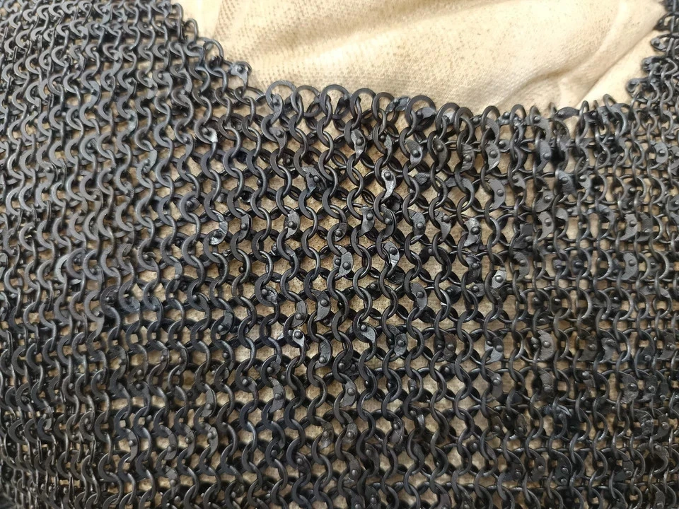 Camisa de cota de malla medias mangas 9 mm redonda remachada con anillo liso Foto 3 de 4