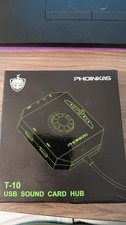 T10 External Sound Card, PHOINIKAS USB Audio Adapter for PC Windows, Mac, Linux,