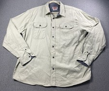 Wrangler shirt Men XL tan Button Up western Flex For Comfort flap pockets