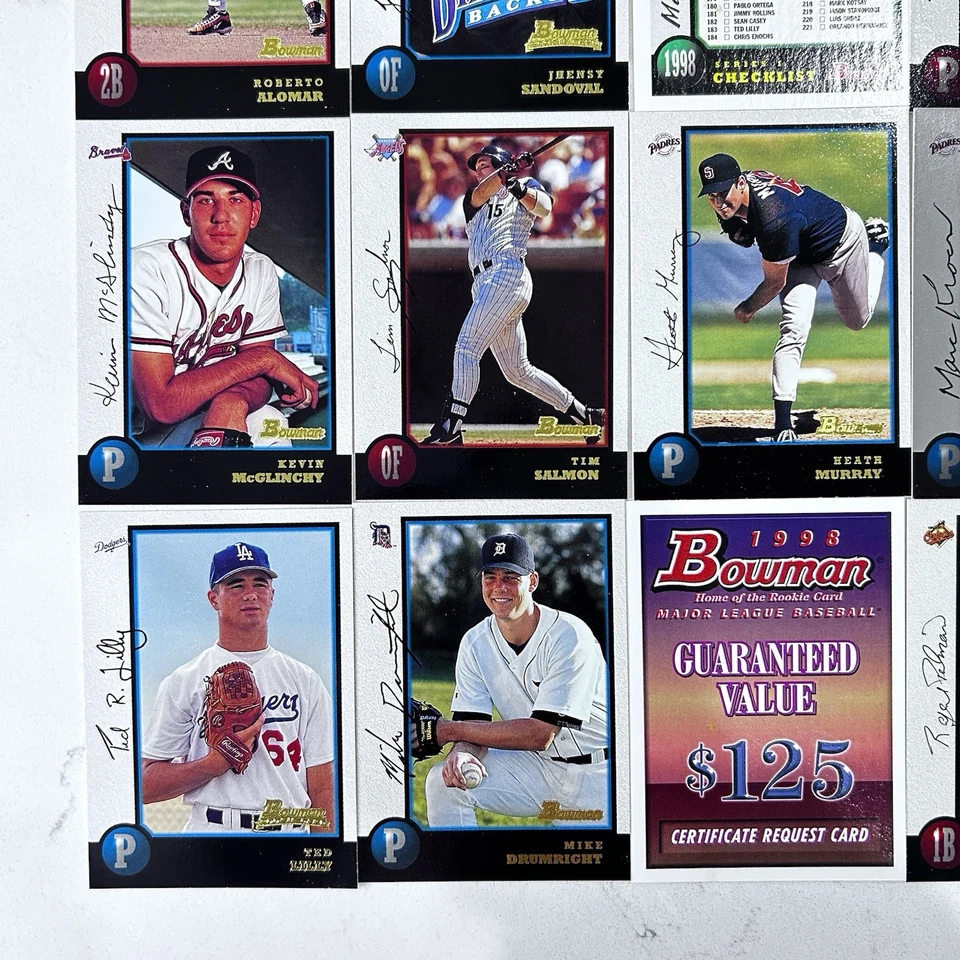 Lote de 25 cartões de beisebol Bowman 1998 estrelas Roberto Alomar Rafael Palmeiro - Imagem 4 de 4