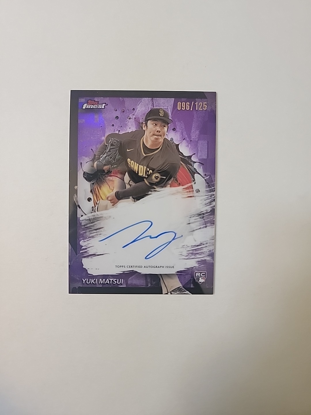 2024 Topps Finest Baseball Yuki Matsui Rookie Auto Purple 96/125 - SD6202