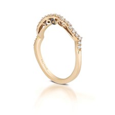 Le Vian 14K Yellow Gold Curve Band Ring White Diamonds Stylish Jewelry for Women