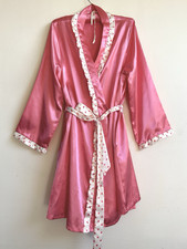 Marlon Nightdress And Dressing Gown Set Pink Polka Dots Size 10-12 Romantic
