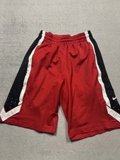 Nike Elite Basketball Shorts Mens Small Red Dri-FIT Mesh Gym Run Athletic Active