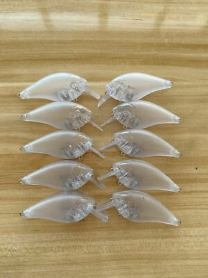 10 Square Bill Unpainted blank Crank bait Fishing Lure Body 3 1/4 Inch free eyes
