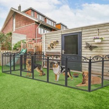 8PCS Dog Whelping Box Playpen Fences w/ Dog Pee Mat Outdoor RV Camping Fencing