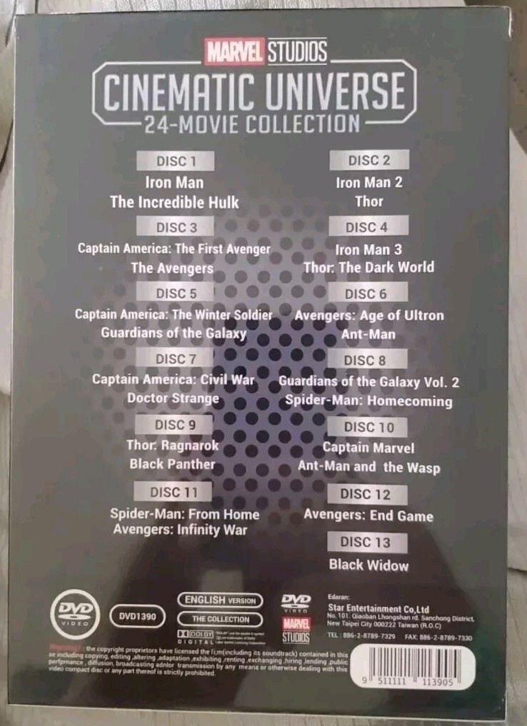 Marvel Studios Cinematic Universe 24-Movie Collection (DVD, 13
