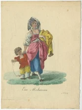 Antique Print of a Lady from Moscow (1805)