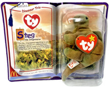 TY STEG The Stegosaurus 1994 Mc Donalds Beanie Baby RARE RETIRED DINOSAUR TRIO