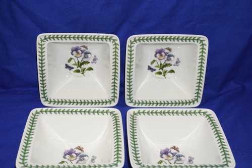 Portmeirion Botanic Garden (4) Square Cereal Soup Bowls, 6 5/8" (B34) - Picture 6 of 15