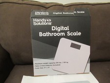 HANDY SOLUTIONS DIGITAL BATHROOM SCALE MAX WEIGHT 330 LBS/150 KG W/ BATTERIES