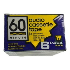 Pack of 6 Blank Audio Cassette 60 Minutes