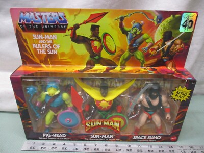 MOTU Sun-Man and the Rulers of the Sun Pig-Head Space Sumo 40TH Exclusive 3-Pack