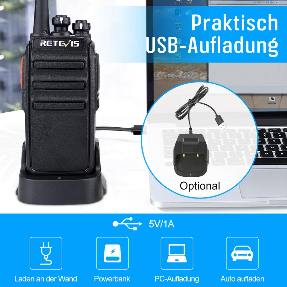 Retevis RT24 PMR446 Walkie Talkie Funkgeräte mit Großer Reichweite Kirche Hotel - Bild 3 von 4