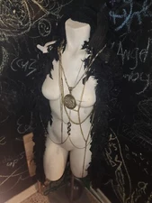 Adult Female Pinnable White Linen Dress Form Mannequin Torso with Thighs & Base