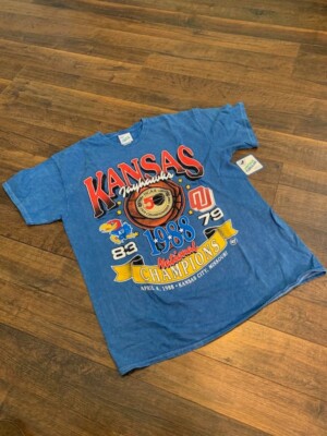 47'  NCAA KANSAS JAYHAWKS FINAL FOUR Vintage Tubular Men's T-Shirt, 2XL,  New
