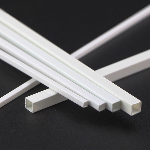 ABS Plastic Square Tube White Hollow Bar DIY Model 3x3x250mm to