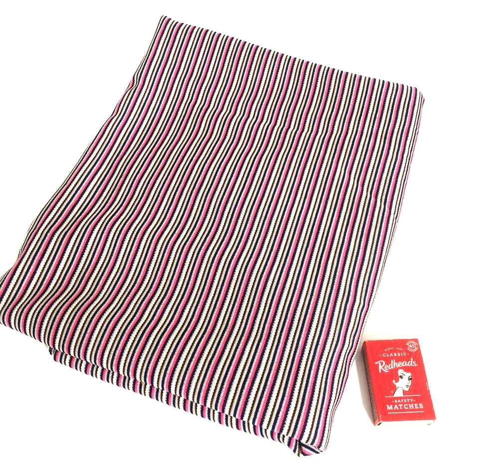 Jersey elástico listrado tecido vestuário vintage 1,4M x 84cm material retrô década de 1970 - Imagem 2 de 4