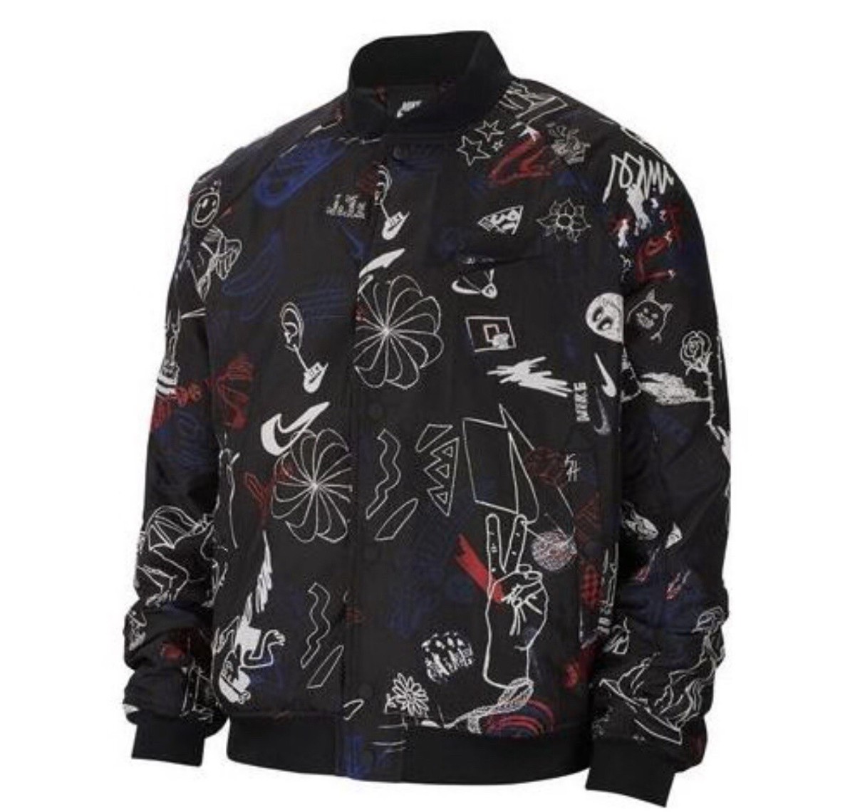 Nike All Over Graffiti Print Logo Men's Hypebeast Bomber
