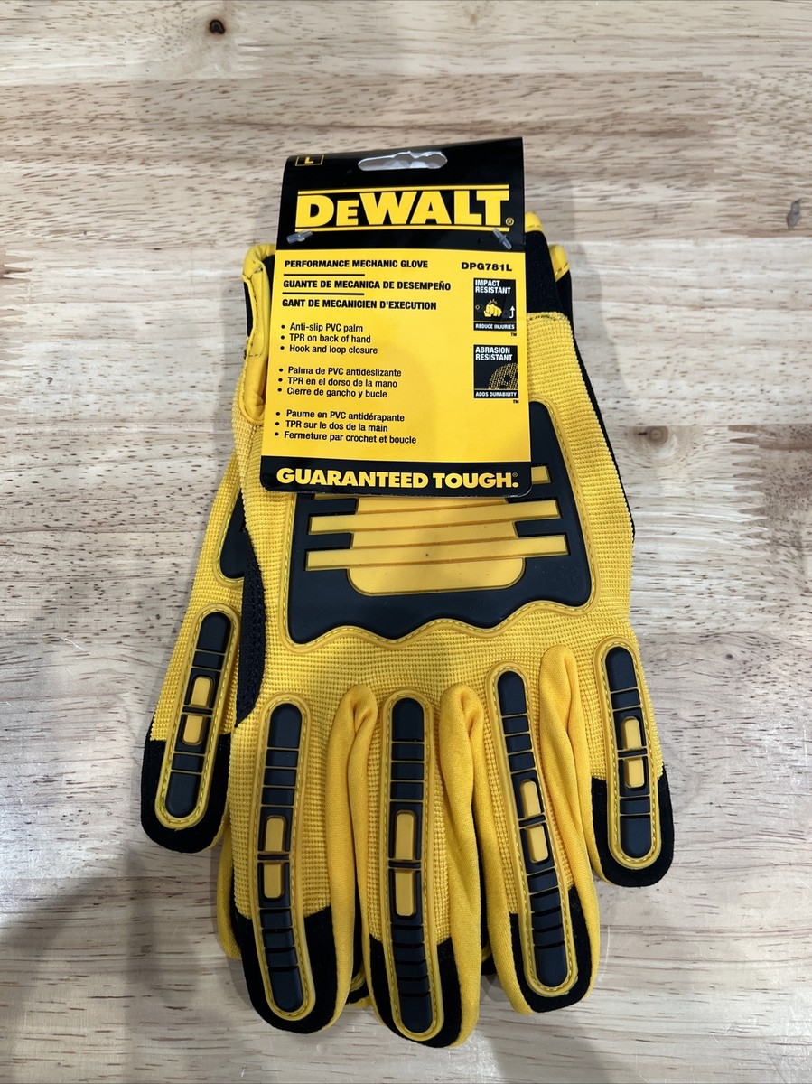 Dewalt Performance Work Mechanic Glove Anti Slip PVC Palm Large DPG781L