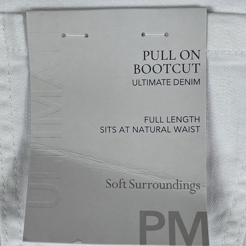 Soft Surroundings Jeans PM (10/12) White The Ultimate Denim Pull-On Bootcut NEW - Picture 10 of 16