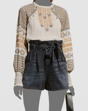 $448 Veronica Beard Women's White Isabella Bishop Long Sleeves Top Size 6