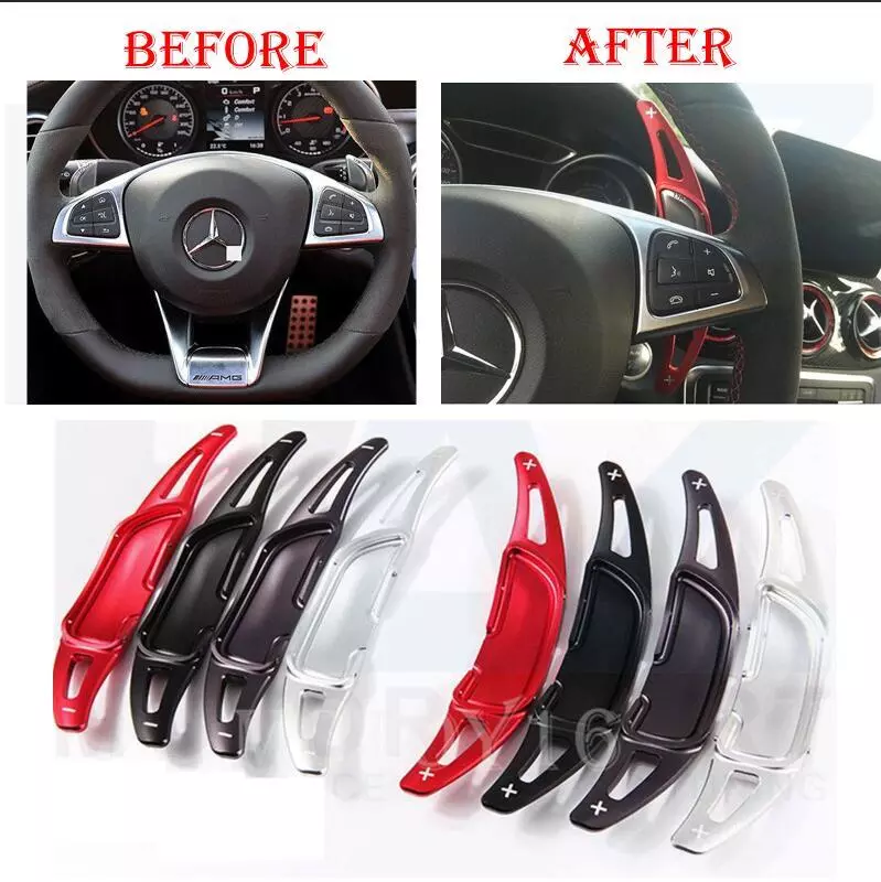 Aluminium Red Paddle Shift Gear Extensions Shifters for A45 CLA45