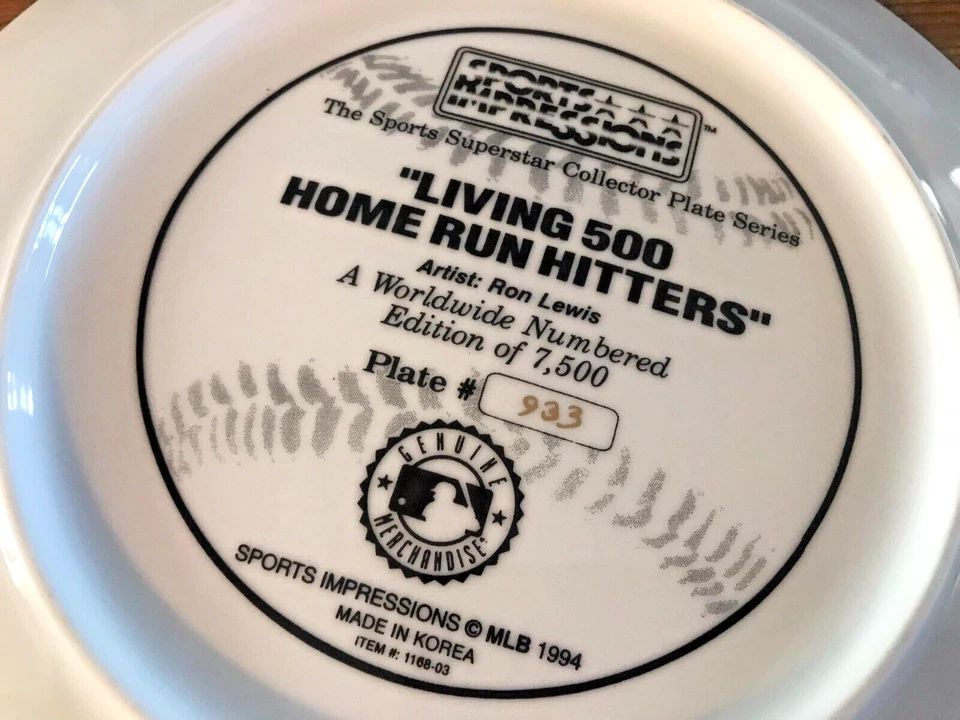 Autographed 500 Home Run Plate Frank Robinson Harmon Killebrew Mathews McCovey - Image 3 of 4