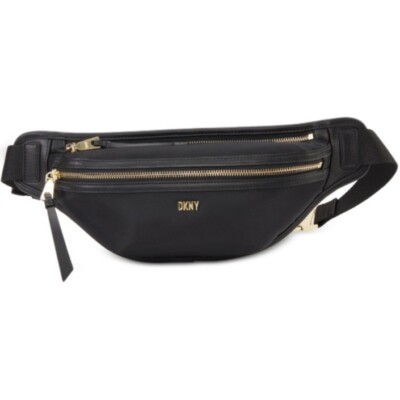 Dkny Women s Yugo Large Sling Bag Black & Gold One Size NWT