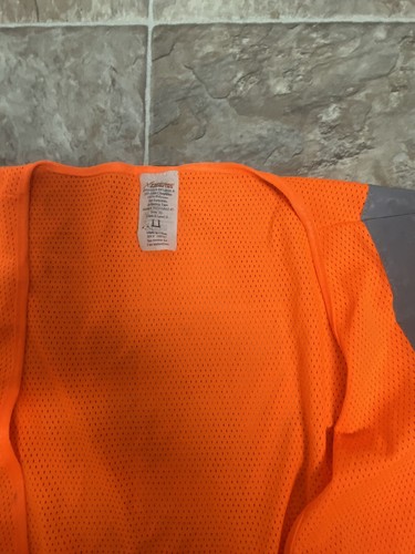 Orange Safety Reflective Vest Walls Work Wear Materials Class 2 Men Size XL - Picture 5 of 5