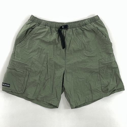 Columbia Mens Hiking Shorts Green Spell Out Buckle Mesh Lined Zipped Pockets XL - Picture 1 of 8