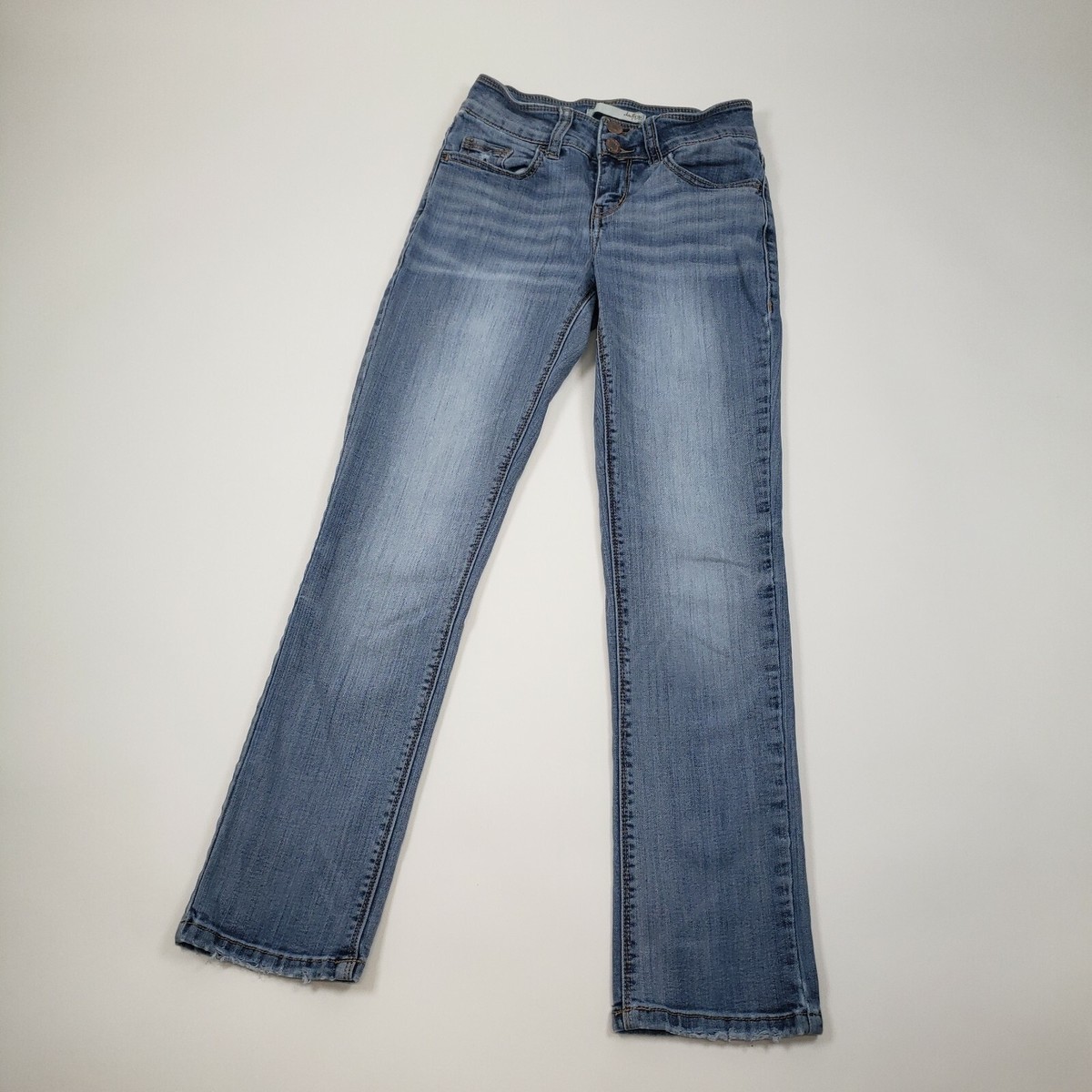 Daytrip Lynx Jeans Womens Size 24 Stretch Straight Distressed Blue