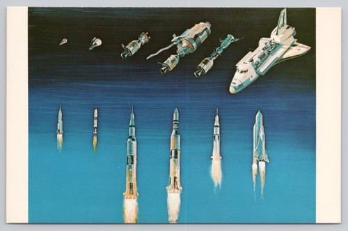 NASA Manned Spacecraft Launch Rockets History, Space Shuttle, Vintage ...