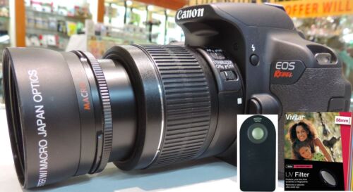 Wide Angle Macro Lens +UV FILTER +REMOTE For Canon t2i xt t3 t3i t4 T5 T5I T2I - Picture 1 of 8