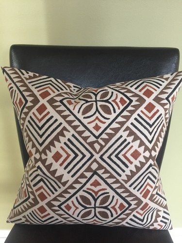 Decorative Pillow Cover Brown Chocolate Cream Off White Black Pattern - Picture 3 of 4