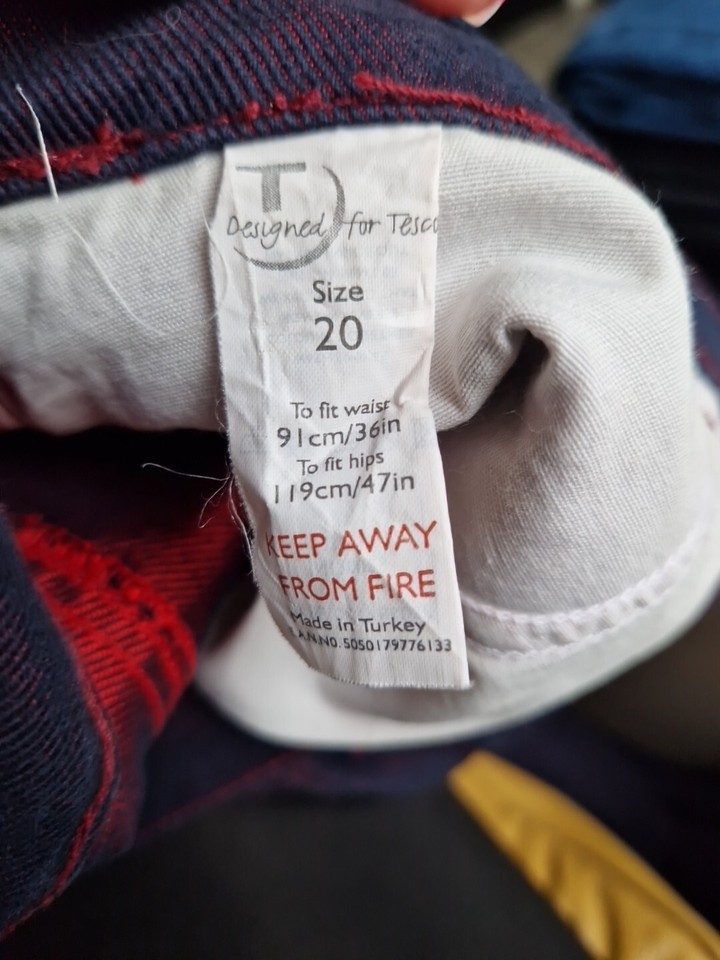 Vintage 90s Y2k Blue & Red 2 Tone Shimmer Denim Skirt 20 By Tesco BNWOT eBay