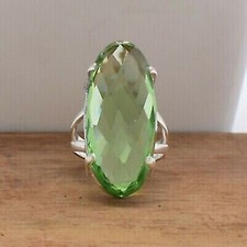 Green Aquamarine Gemstone 925 Sterling Silver Beautiful Handmade Ring All Size