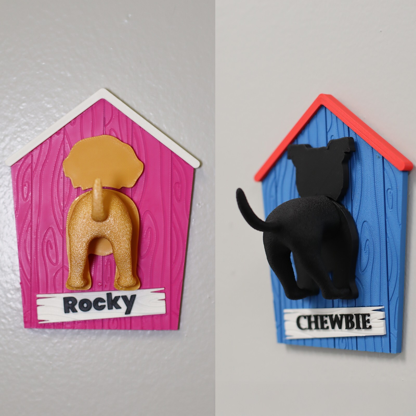 Custom Dog Leash Holder Wall Mount - Personalized Pet Name - Dual Mount System